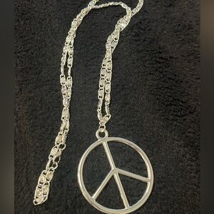 Silver Peace Symbol Necklace